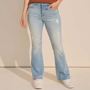 Calvin Klein Distressed Light Wash Flare Bootcut Jeans Women's W30 L32